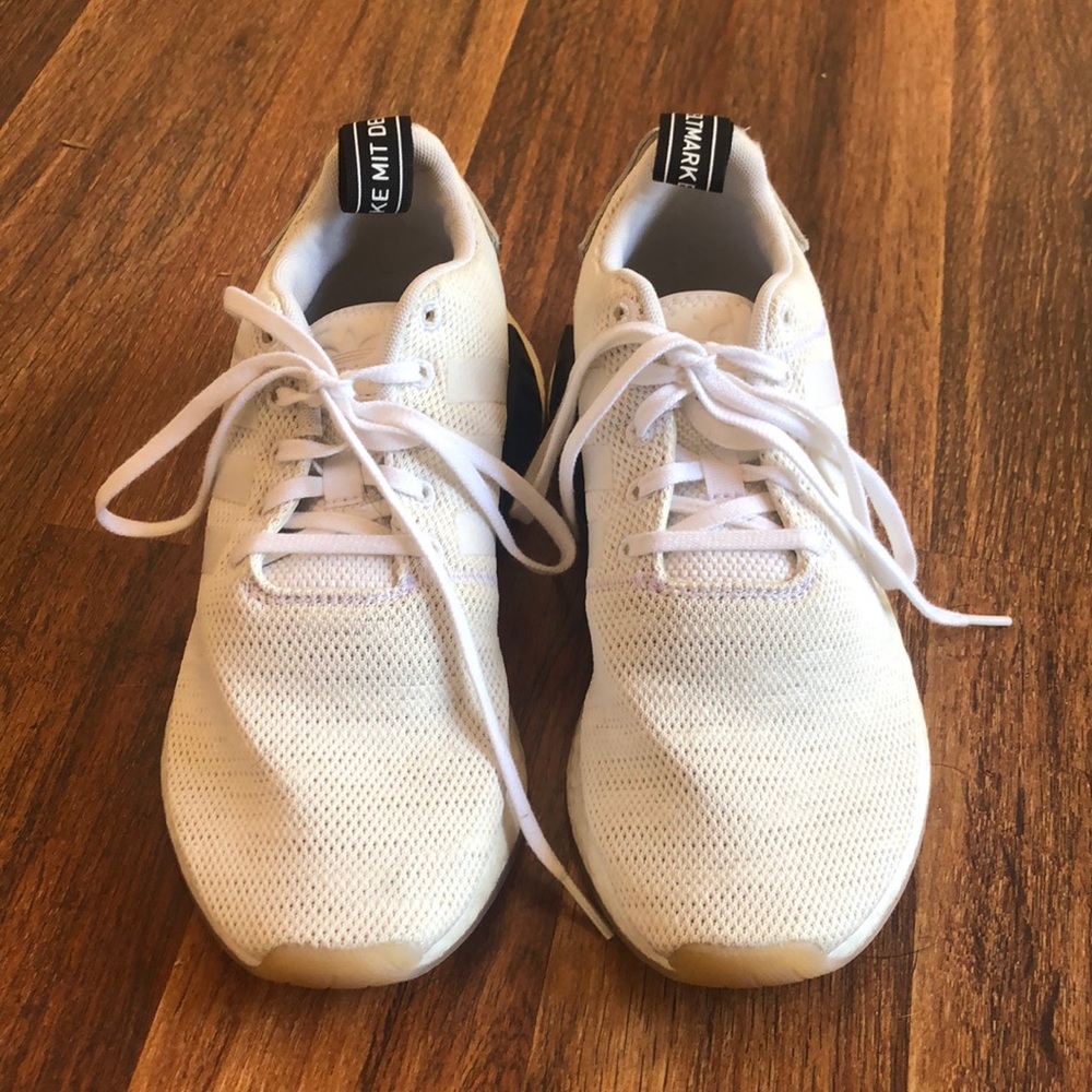 ADIDAS OFF WHITE AND BLACK SHOES